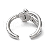 Rack Plating Brass Knot Open Cuff Rings for Women RJEW-Q777-02P-3