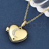 Brass Micro Pave Clear Cubic Zirconia Heart Locket Pendant Necklaces for Women NJEW-S449-04A-G-1