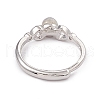 Heart Natural Labradorite Adjustable Rings RJEW-G273-13P-01-3