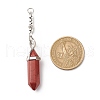 Natural Mixed Stone Double Terminal Pointed Pendants PALLOY-JF01776-3