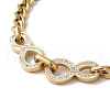 304 Stainless Steel Micro Pave Cubic Zirconia Bracelet BJEW-C070-02G-3