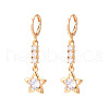 Star Brass Micro Pave Cubic Zirconia Leverback Earrings EJEW-N058-02G-2