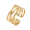 304 Stainless Steel Multilayer Open Cuff Rings RJEW-Z077-01G-04-4