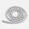 Electroplate Opaque Solid Color Glass Beads Strands EGLA-A034-P6mm-L16-2
