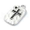 Rack Plating Alloy with Black Rhinestone Pendants FIND-Z051-04P-05-2