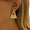 Stylish Textured Trapezoid Stainless Steel Stud Earrings KV0782-4