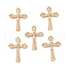 Brass Micro Pave Clear Cubic Zirconia Pendants KK-E068-VF240-4