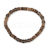 Natural Coconut Flat Round Beads Stretch Bracelets for Women BJEW-JB11636-01-2