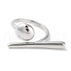 Rack Plating Brass Open Cuff Rings RJEW-M172-04P-2