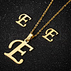 201 Stainless Steel Pendant Necklaces & Stud Earrings Sets WG00841-02-1
