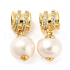 Rack Plating Brass Micro Pave Clear Cubic Zirconia Pendants X-KK-M258-11G-1