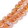 Transparent Electroplate Glass Beads Strands GLAA-C025-02-2