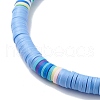4Pcs 4 Style Handmade Polymer Clay Disc Surfer Stretch Anklets Set AJEW-AN00503-7