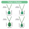 Olycraft 4Pcs 4 Styles Glass Pendant Necklaces NJEW-OC0001-04A-2