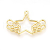 Rack Plating Alloy Open Back Bezel Pendants PALLOY-R099-12G-FF-2