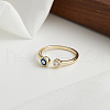 925 Sterling Silver Micro Pave Clear Cubic Zirconia Cuff Rings STER-P065-25G-2