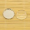 Brass Cabochon Settings and Flat Round Transparent Clear Glass Cabochons KK-X0003-P-RS-4