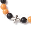 Halloween Theme Baking Painted Glass Round Beads Stretch Bracelets for Women BJEW-MZ00186-03-3