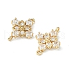 Brass Pave Cubic Zirconia Connector Charms KK-G462-45KCG-04-2