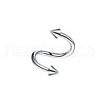 316L Surgical Stainless Steel Spiral Lip Rings with Spikes for Woman Men WGF7124-12-1