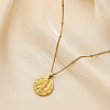 304 Stainless Steel Disc with Embossed Constellation Pendant Necklaces WG3413F-06-1
