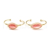 Watermelon Stone Glass Horse Eye Wrapped Cuff Bangle G-D458-02G-05-RS-1