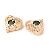 Brass & Glass & Cubic Zirconia Charms KK-G468-54G-03-2