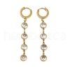 Ion Plating(IP) 304 Stainless Steel Flat Round Earrings for Women EJEW-K281-32G-1
