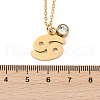 304 Stainless Steel Glass Drill Birth Stone Constellation Pendant Necklaces STAS-D305-08G-D-2