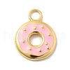 925 Sterling Sliver Pink Enamel Pendants STER-Z012-01G-03-1