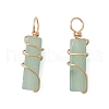 20Pcs 10 Styles Natural Mixed Stone Copper Wire Wrapped Pendants PALLOY-JF03976-2