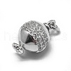 Anti-Tarnish Rhodium Plated 925 Sterling Silver Box Clasps STER-L057-008A-1