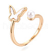 Brass Shell Cuff Ring Settings KK-T076-21G-4