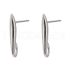 Anti-Tarnish Rhodium Plated 925 Sterling Silver Stud Earring Findings STER-K168-118P-1