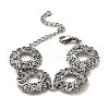 304 Stainless Stee Flat Round Link Chain Bracelets for Women Men BJEW-A033-02AS-4