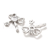 Brass Micro Pave Clear Cubic Zirconia Charms KK-C054-19P-2