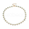 Enamel Daisy Link Chain Necklace NJEW-P220-01G-06-1