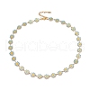 Enamel Daisy Link Chain Necklace NJEW-P220-01G-06-1