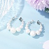 Shell Pearl Beaded Dangle Stud Earrings EJEW-JE06362-02-1