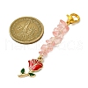 4Pcs Valentine's Day Alloy Enamel Rose Pendant Decorations HJEW-JM02858-3