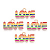 Rainbow Color Pride Alloy Enamel Pendants ENAM-K067-19-1