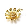 Brass Micro Pave Clear Cubic Zirconia Pendants KK-F899-05B-G-2