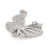 Brass Micro Pave Clear Cubic Zirconia Charms KK-G503-38P-2