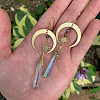 Alloy Natural Quartz Crystal Dangle Earrings FS-WG5338F-01-3
