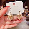Brass Clear Cubic Zirconia Dangle Stud Earrings FS-WGC4A72-01-3