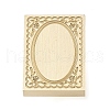Rectangle Flower Frame Brass Stamp Heads AJEW-M037-04G-03-2