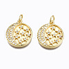 Brass Micro Pave Clear Cubic Zirconia Pendants ZIRC-N039-135-NF-2