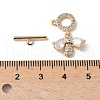 Brass Micro Pave Clear Cubic Zirconia Toggle Clasps KK-G531-06G-3