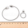 Heart Clover Brass Micro Pave Cubic Zirconia Cuff Bangles & Rings Sets for Women SJEW-R002-02P-01-5