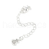 Brass Micro Pave Cubic Zirconia Ends with Chains KK-U043-05S-1